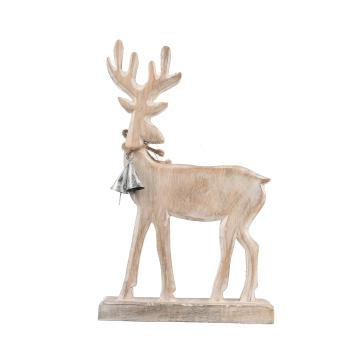 4Home Dekorace z mangového dřeva Nordic Reindeer, 33 cm