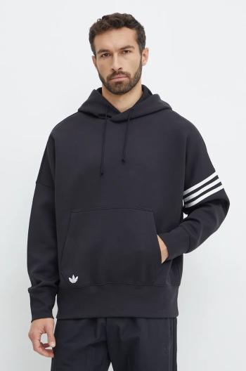 Mikina adidas Originals Neuclassics C Hoodie pánská, černá barva, s kapucí, s aplikací, IW0975