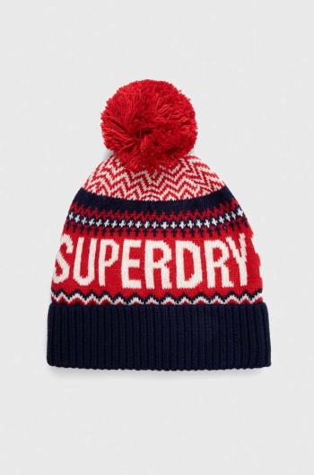 Čepice z vlněné směsi Superdry tmavomodrá barva