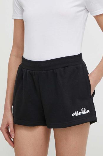 Kraťasy Ellesse Kyrana Short dámské, černá barva, s potiskem, medium waist, SGP16456