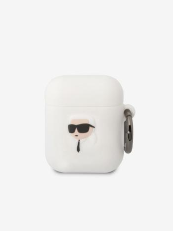 Karl Lagerfeld Airpods 1/2 White Pouzdro Bílá