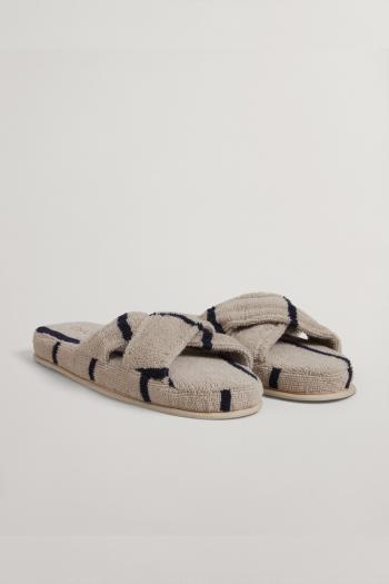 DOMÁCÍ OBUV GANT STRIPE CROSS SLIPPERS PUTTY