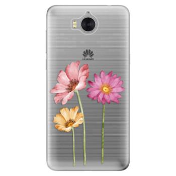 Odolné silikonové pouzdro iSaprio - Three Flowers - Huawei Y5 2017 / Y6 2017