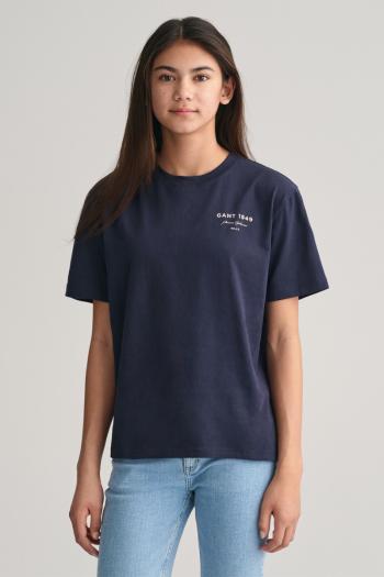 TRIČKO GANT GRAPHIC SCRIPT RELAXED T-SHIRT EVENING BLUE