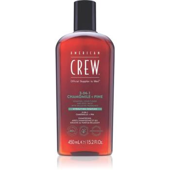 American Crew 3 in 1 Chamimile + Pine șampon, balsam și gel de duș 3 în 1 pentru barbati 450 ml