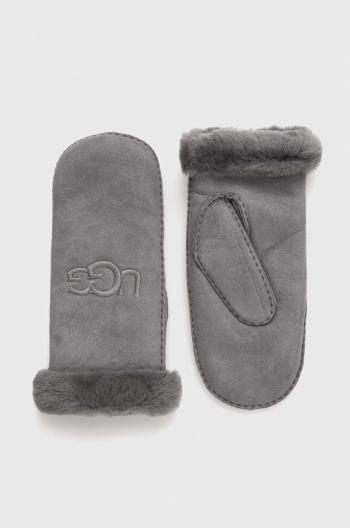 Semišové rukavice UGG dámské, šedá barva, 20932-BLK