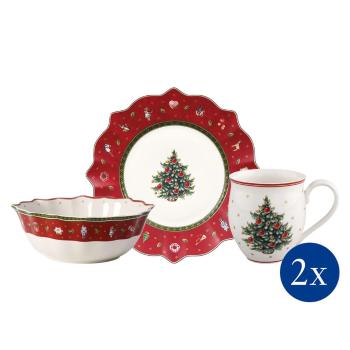 Vánoční snídaňový set pro 2 Toy's Delight, červený, 6ks - Villeroy & Boch