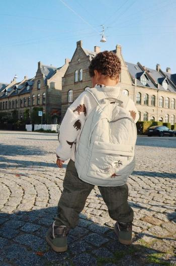 Dětský batoh Konges Sløjd JUNO QUILTED BACKPACK MIDI zelená barva, velký, s aplikací, KS101249