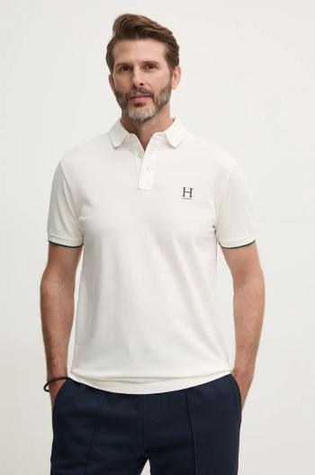 Bavlněné polo tričko Hackett London bílá barva, s aplikací, HM563354