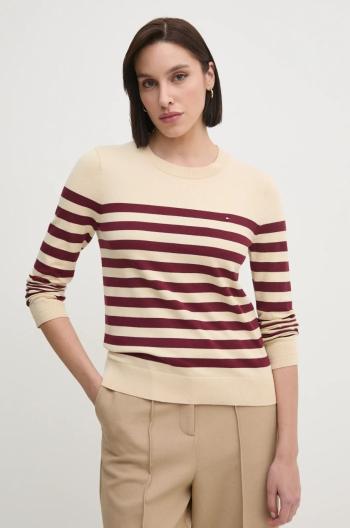 Svetr Tommy Hilfiger dámský, béžová barva, lehký, WW0WW44984