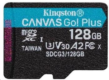 Kingston MicroSDXC karta 128GB Canvas Go! Plus, R:170/W:90MB/s, Class 10, UHS-I, U3, V30, A2