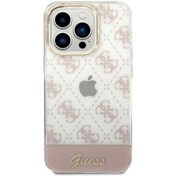 Guess PC/TPU Peony Glitter Script Logo Zadní kryt pro iPhone 14 Pro Pink (GUHCP14LHG4MHP)