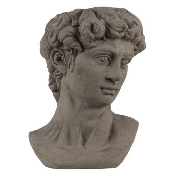 Šedý cementový květináč hlava ženy Bust grey M - 14*13*21 cm 6TE0399M