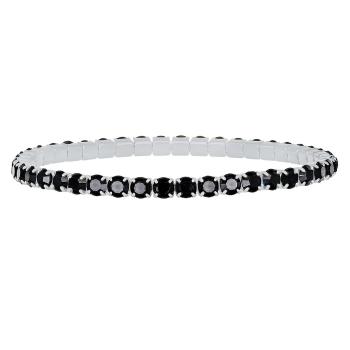 CRYSTalp Elastický tenisový náramek s černými krystaly Aura 22270.JET.E