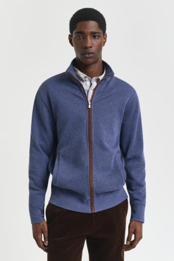 MIKINA GANT SACKER RIB FULL ZIP CARDIGAN DARK JEANSBLUE MELANGE