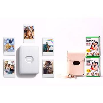 Fujifilm instax mini Link 2 Clay White + Link Case White Bundle (FTINFTVA2203)