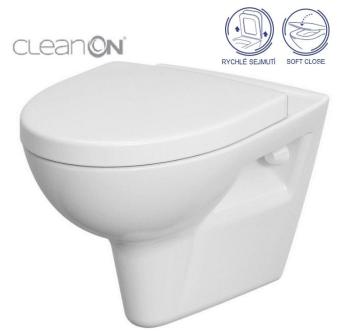 CERSANIT SET 547 ZÁVĚSNÁ WC MÍSA PARVA NEW CLEANON SE SEDÁTKEM DUR ANTI SOFTCLOSE K701-015