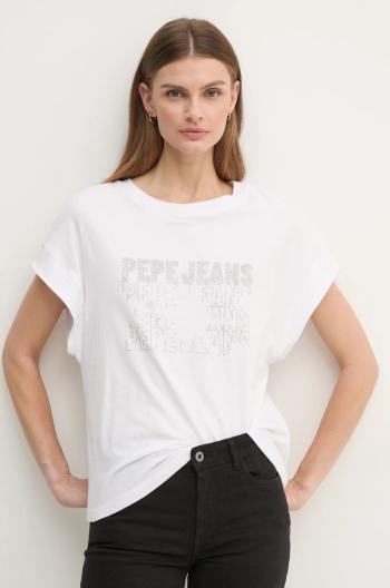 Bavlněné tričko Pepe Jeans LIRA bílá barva, PL505996