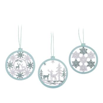 Fa karácsonyfadísz készlet 6 db-os ø 8 cm – Casa Selección