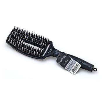 Olivia Garden Fingerbrush Combo Medium Black hajkefe nejlon- és vaddisznósörtékkel