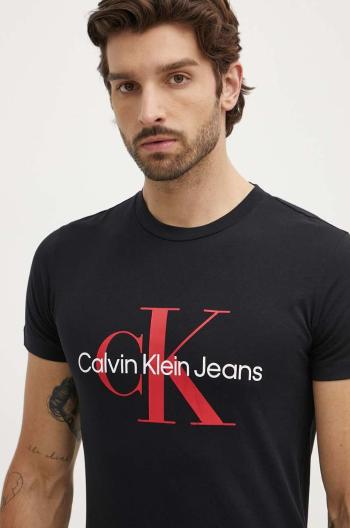 Bavlněné tričko Calvin Klein Jeans černá barva, s potiskem, J30J320935