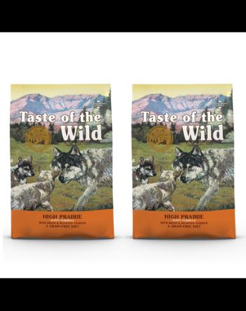 TASTE OF THE WILD High Prairie Puppy hrana uscata pentru caini juniori 24.4 kg (2 x 12,2 kg)
