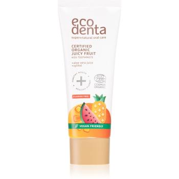 Ecodenta Organic Kids Certified Organic Juicy Fruit pasta de dinti pentru copii 75 ml