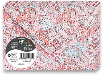 Boríték CLAIREFONTAINE 114 x 162mm virágmintával, rózsaszín árnyalatú 120g - 20 db-os csomag