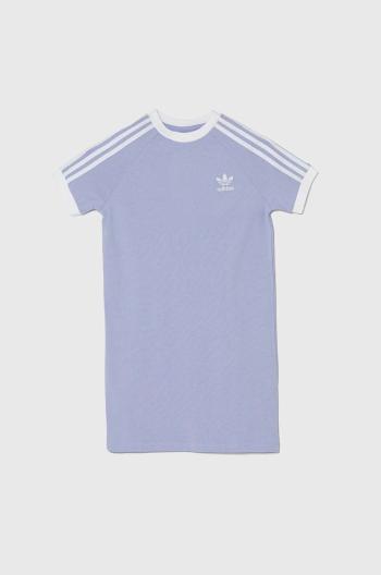 Dětské bavlněné šaty adidas Originals fialová barva, mini