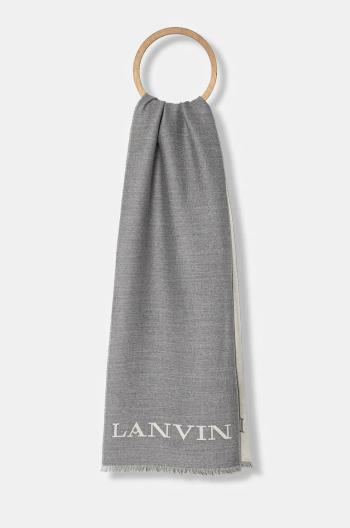 Vlněná šála Lanvin šedá barva, 6L3518.J5756