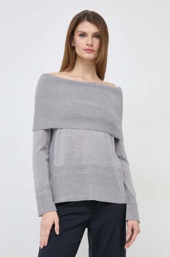 Vlněný svetr Max Mara Leisure dámský, šedá barva, lehký, 2416361037600