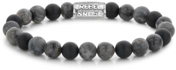 Rebel&Rose Brățară din margele Grey Rocks RR-80069-S 16,5 cm - S