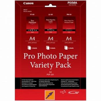 Canon Photo Paper Pro Variety Pack PVP-201, foto papír, bílý, A4, 15 ks, 6211B021, inkoustový,5x matný PM-101, 5x lesklý PT-101, 5