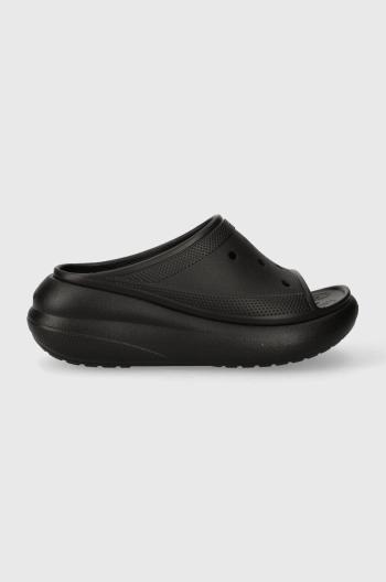 Pantofle Crocs Classic Crush Slide dámské, černá barva, na platformě, 207670