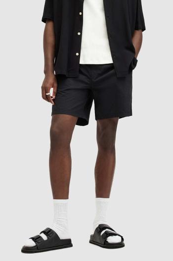 Plavkové šortky AllSaints WARDEN SWIMSHORT pánské, černá barva, M011WA