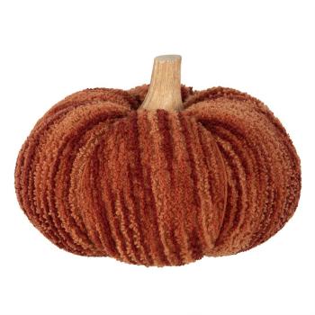 Tmavě cihlová látková dekorace dýně Pumpkin XL - Ø 20*14 cm  65439