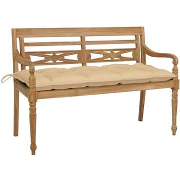 SHUMEE Lavice Batavia s béžovou poduškou 120 cm teak 3062172 (3062172)