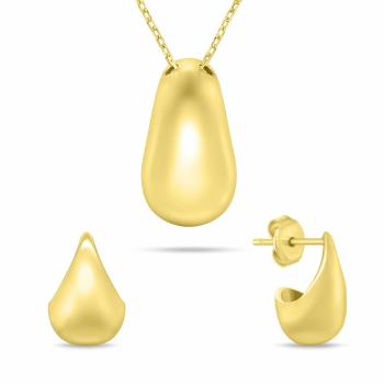 Brilio Silver Minimalistický pozlacený set šperků SET272Y Tear Drop (náhrdelník, náušnice)