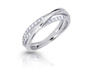 Cutie Jewellery Třpytivý prsten z bílého zlata se zirkony Z6906-3254-10-X-2 48 mm