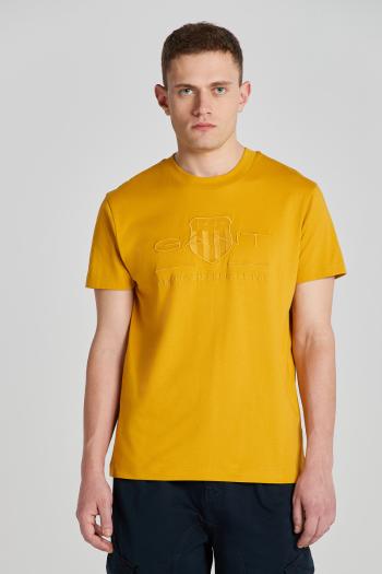 TRIČKO GANT REG TONAL SHIELD SS T-SHIRT DARK MUSTARD YELLOW