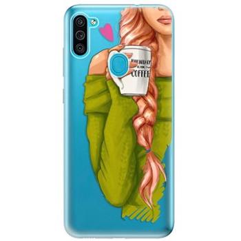 iSaprio My Coffe and Redhead Girl pro Samsung Galaxy M11 (coffread-TPU3-M11)