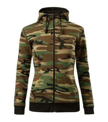 MALFINI Dámská mikina Camo Zipper - Maskáčová hnědá | XXL