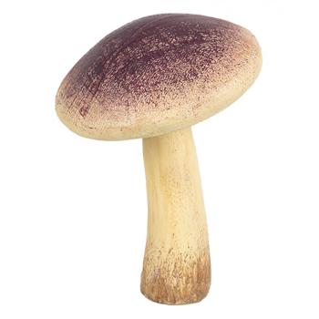 Béžovo-fialová dekorace houba Mushroom - Ø 9*12 cm  6PR4327