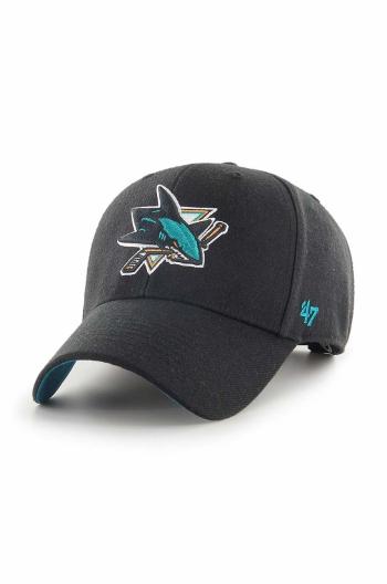 Kšiltovka 47 brand NHL San Jose Sharks černá barva, s aplikací, H-BLPMS22WBP-BK