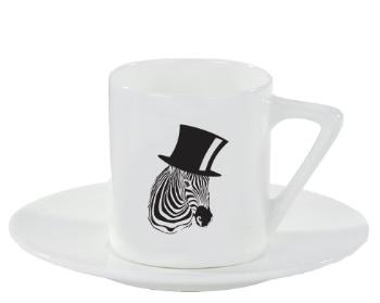 Espresso hrnek s podšálkem 100ml Zebra