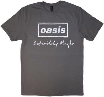 Oasis Tričko Definitely Maybe Distressed Text Logo Unisex Charcoal Grey 2XL