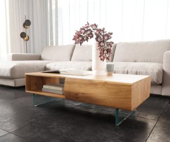 Konferenční stolek Nová 115x60x38 cm přírodní akácie 2 zásuvky