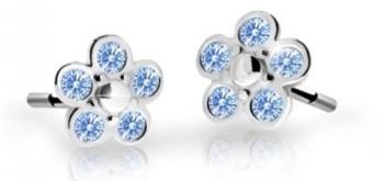 Cutie Jewellery Dětské kytičkové náušnice z bílého zlata C2744-30-X-2 světle modrá