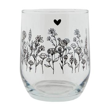 Sklenička na nápoj s květinami Flora And Fauna - Ø 8*9 cm / 300 ml 6GL4080