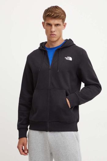 Mikina The North Face Simple Dome Full Zip Hoodie pánská, černá barva, s kapucí, s potiskem, NF0A89FDJK31